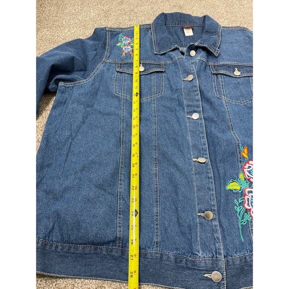 VTG Tudor Court Women's Denim Embroidered Floral Lagenlook Western Jacket 3X - Picture 11 of 12